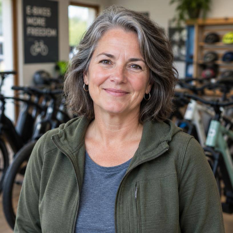 Beispielporträt einer Person im Fahrradladen